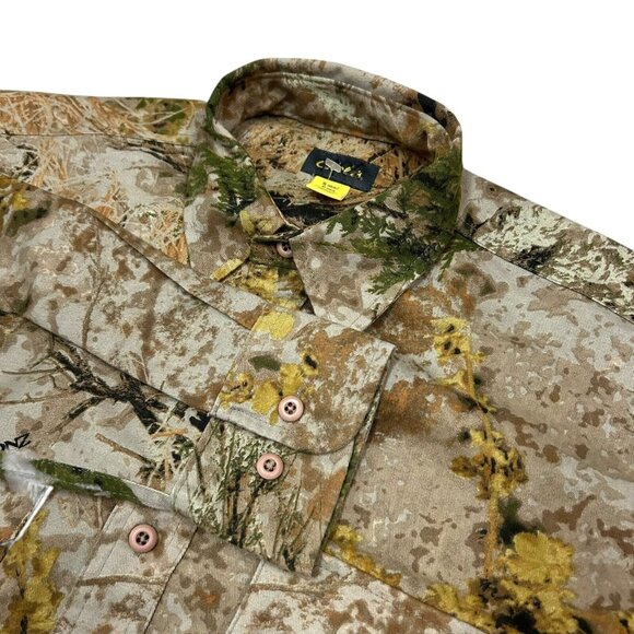 Cabelas Zonz Western Men's Small Camo Woodland Button Up Hunting Shirt NWOT - Picture 1 of 9
